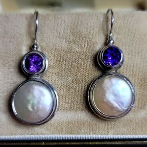 Amethyst Pearl earrings